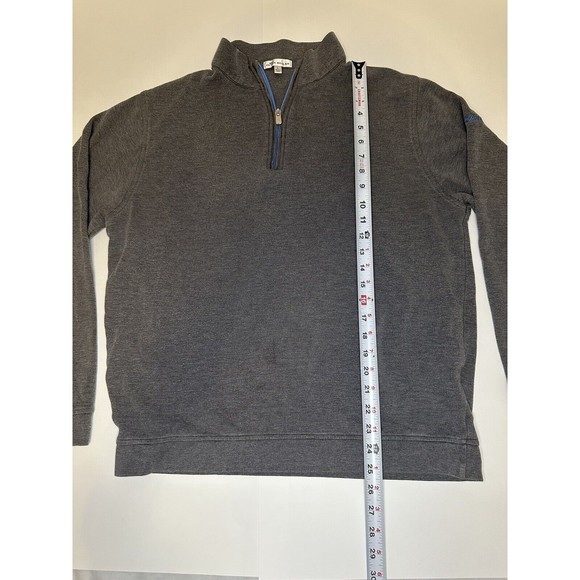 Peter Millar Quarter Zip Golf Pullover Chickasaw Gray Size Large READ - Picture 9 of 12